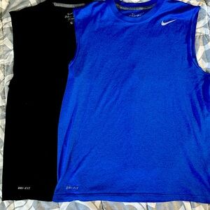 Nike Dri Fit Men’s Tank Tops Medium pair of 2 Royal Blue and Grey